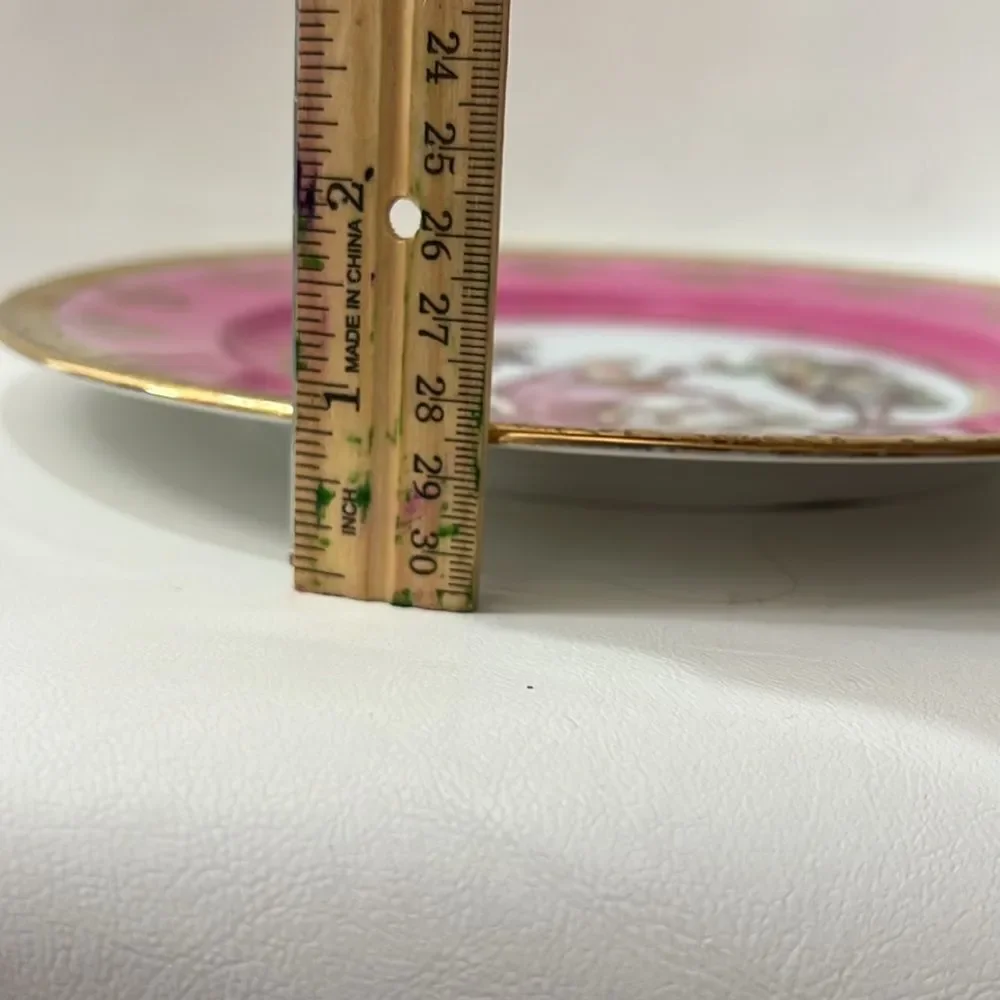 JKW 1930 Western Germany Fine Porcelain Luxurious Pink Gold Dinnerware Plate